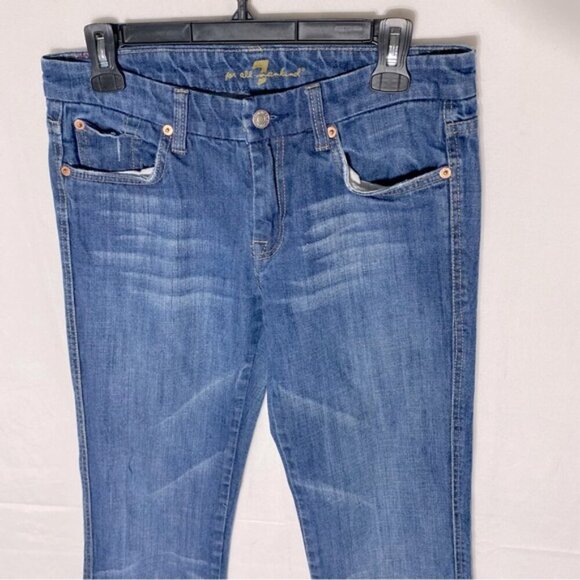 7 For All Mankind Med Wash Low Rise Straight Boot Cut Jeans 29 - Picture 10 of 15